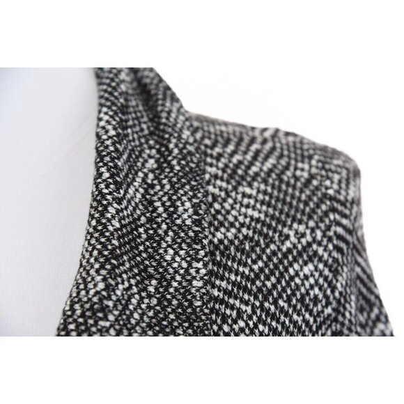 Mauve Anthropologie Knit Cardigan Sweater Ruffled Ruched Black White Women Sz S - Picture 5 of 9